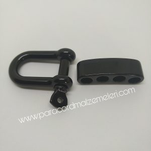 Paracord Bileklik Ayarlanabilir Siyah Renk  U Klips - Görsel 1