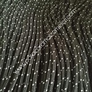 Paracord İp , Paracord Bileklik İpi Simli Siyah Şerit Renk 2 mm - Görsel 1