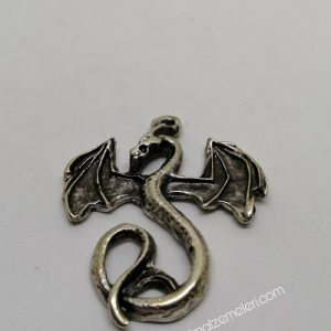 Paracord Aksesuar Ejderha Model Gümüş Renk - Görsel 2