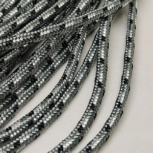 Paracord İp 3 mm Gri Renk Siyah Beyaz Şerit - Görsel 2