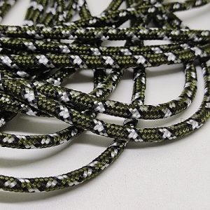 Paracord İp 3 mm Koyu Yeşil Renk Beyaz Siyah Şerit - Görsel 2