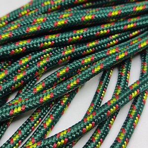 Paracord İp 3 mm Koyu Yeşil Renk Sarı Kırmızı Şerit  - Görsel 3