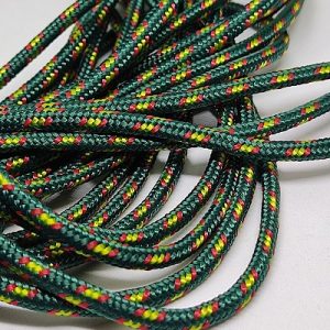 Paracord İp 3 mm Koyu Yeşil Renk Sarı Kırmızı Şerit  - Görsel 2