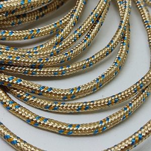 3 mm Paracord İp Krem Renk Mavi Şerit - Görsel 2