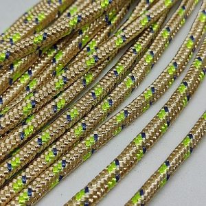 3 mm Paracord İp Krem Renk Neon Sarı Mavi Şerit - Görsel 3