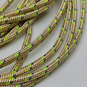 3 mm Paracord İp Krem Renk Neon Sarı Mavi Şerit - Görsel 2