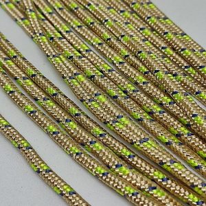3 mm Paracord İp Krem Renk Neon Sarı Mavi Şerit - Görsel 1