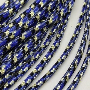 3 mm Paracord İp Mavi Renk Siyah Beyaz Şerit - Görsel 3