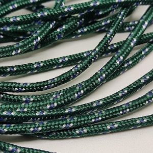 3 mm Paracord İp  Koyu Yeşil Renk Beyaz Mavi Şerit - Görsel 3