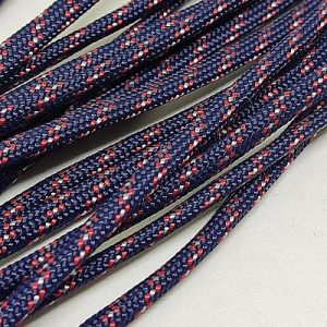 Paracord İp 650 lb Lacivert Renk Kırmızı Beyaz Şerit - Görsel 1