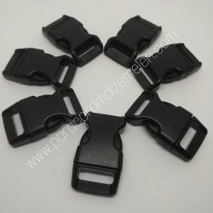 Paracord İp Bileklik Siyah Büyük Boy Klips - Görsel 5