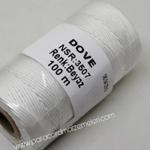 Paracord İp , Dove Marka Micro Cord İp 0,8 mm Beyaz Renk - Görsel 1