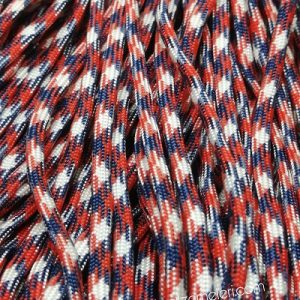 Paracord 550 İp, Paracord Paraşüt Bileklik İpi Beyaz Kırmızı Mavi Çapraz Renk - Görsel 3