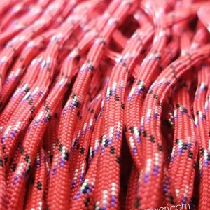 Paracord 550 İp, Paracord Paraşüt Bileklik İpi Kırmızı Renk Siyah Beyaz Mor Şerit - Görsel 2