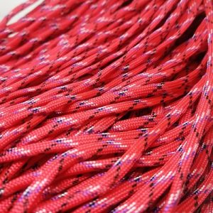 Paracord 550 İp, Paracord Paraşüt Bileklik İpi Kırmızı Renk Siyah Beyaz Mor Şerit - Görsel 1