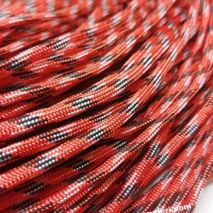 Paracord 550 İp, Paracord Paraşüt Bileklik İpi Kırmızı Renk Siyah Beyaz İnce Şerit - Görsel 2