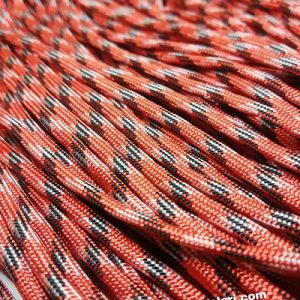 Paracord 550 İp, Paracord Paraşüt Bileklik İpi Kırmızı Renk Siyah Beyaz İnce Şerit - Görsel 3
