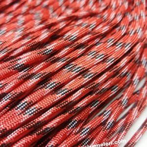Paracord 550 İp, Paracord Paraşüt Bileklik İpi Kırmızı Renk Siyah Beyaz İnce Şerit - Görsel 1
