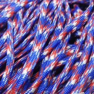 Paracord 550 İp, Paracord Paraşüt Bileklik İpi Koyu Mavi Beyaz Kırmızı Renk - Görsel 2