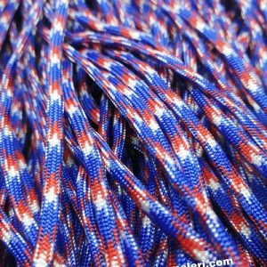 Paracord 550 İp, Paracord Paraşüt Bileklik İpi Koyu Mavi Beyaz Kırmızı Renk - Görsel 1