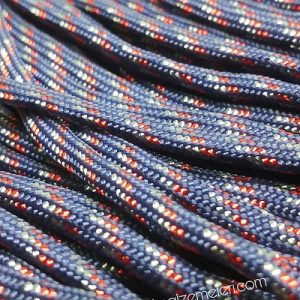 Paracord 550 İp, Paracord Paraşüt Bileklik İpi Lacivert Renk Kırmızı Beyaz Şerit - Görsel 2