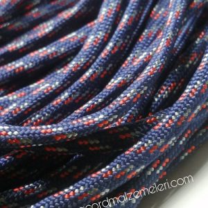 Paracord 550 İp, Paracord Paraşüt Bileklik İpi Lacivert Renk Kırmızı Beyaz Şerit - Görsel 3