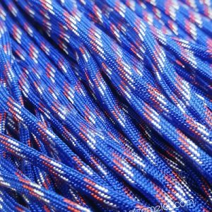 Paracord 550 İp, Paracord Paraşüt Bileklik İpi Mavi Renk Kırmızı Beyaz Şerit - Görsel 3