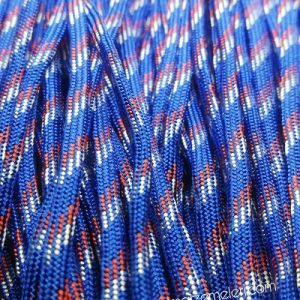 Paracord 550 İp, Paracord Paraşüt Bileklik İpi Mavi Renk Kırmızı Beyaz Şerit - Görsel 2