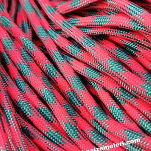 Paracord 550 İp, Paracord Paraşüt Bileklik İpi Neon Kırmızı Turkuaz Mavi Renk - Görsel 1