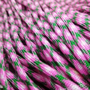 Paracord 550 İp, Paracord Paraşüt Bileklik İpi Pembe Renk Yeşil Beyaz Şerit  - Görsel 3