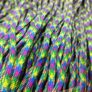 Paracord 550 İp, Paracord Paraşüt Bileklik İpi Rainbow Karma 2 Desen Renk - Görsel 3