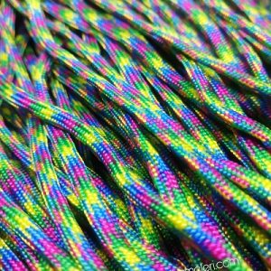 Paracord 550 İp, Paracord Paraşüt Bileklik İpi Rainbow Karma 2 Desen Renk - Görsel 1