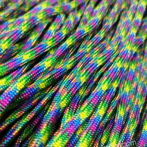 Paracord 550 İp, Paracord Paraşüt Bileklik İpi Rainbow Karma 2 Desen Renk - Görsel 2
