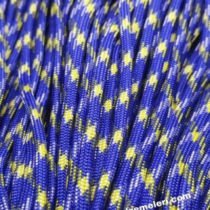 Paracord 550 İp, Paracord Paraşüt Bileklik İpi Taraftar Renk Sarı Lacivert - Görsel 2
