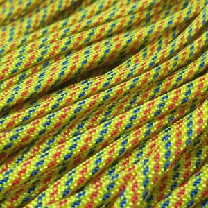Paracord 550 İp, Paracord Paraşüt Bileklik İpi Sarı Renk Kırmızı Mavi Şerit - Görsel 3