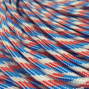 Paracord 550 İp, Paracord Paraşüt Bileklik İpi Beyaz Mavi Kırmızı Renk - Görsel 1