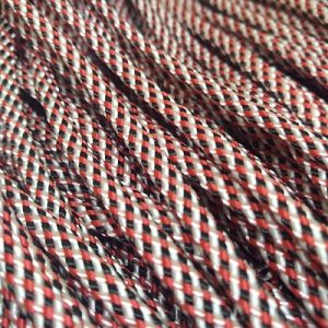 Paracord 550 İp, Paracord Paraşüt Bileklik İpi Kırmızı Beyaz Siyah Renk Burgu Desen - Görsel 2