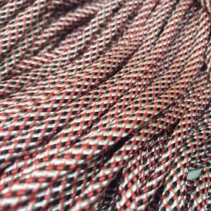 Paracord 550 İp, Paracord Paraşüt Bileklik İpi Kırmızı Beyaz Siyah Renk Burgu Desen - Görsel 1