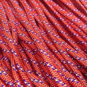 Paracord 550 İp, Paracord Paraşüt Bileklik İpi Kırmızı Renk Mavi Beyaz Şerit - Görsel 3