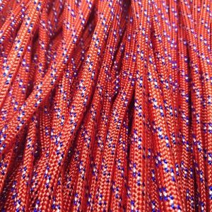 Paracord 550 İp, Paracord Paraşüt Bileklik İpi Kırmızı Renk Mavi Beyaz Şerit - Görsel 2