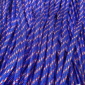 Paracord 550 İp, Paracord Paraşüt Bileklik İpi Mavi Renk Kırmızı Beyaz Şerit - Görsel 2