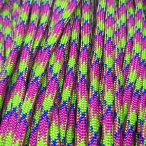 Paracord 550 İp, Paracord Paraşüt Bileklik İpi Şeker Pembe Mavi Yeşil Şerit - Görsel 3