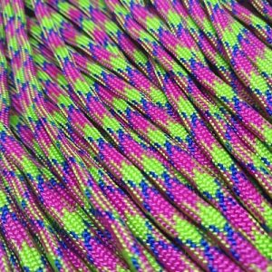 Paracord 550 İp, Paracord Paraşüt Bileklik İpi Şeker Pembe Mavi Yeşil Şerit - Görsel 2