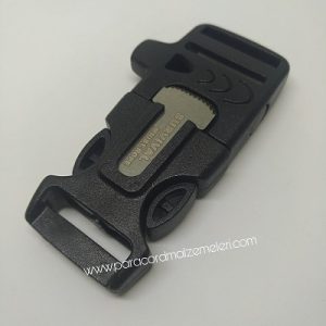 Ateş Başlatıcılı Ve Düdüklü Siyah Renk Paracord Klips - Görsel 1