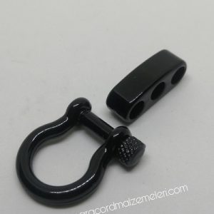 Paracord Bileklik Ayarlanabilir Mini Boy Omega Model Klips Siyah Renk - Görsel 2