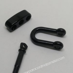 Paracord Bileklik Ayarlanabilir Mini Boy U Model Klips Siyah  Renk - Görsel 6