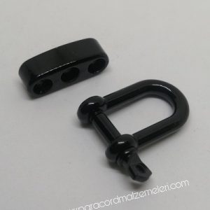 Paracord Bileklik Ayarlanabilir Mini Boy U Model Klips Siyah  Renk - Görsel 5