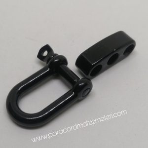 Paracord Bileklik Ayarlanabilir Mini Boy U Model Klips Siyah  Renk - Görsel 2