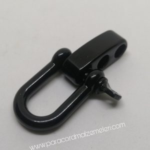 Paracord Bileklik Ayarlanabilir Mini Boy U Model Klips Siyah  Renk - Görsel 3