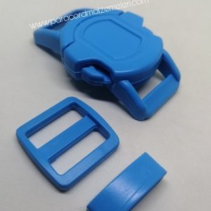 Paracord Pet Tasma Klips Large Boy Yuvarlak Model Açık Mavi Renk - Görsel 2